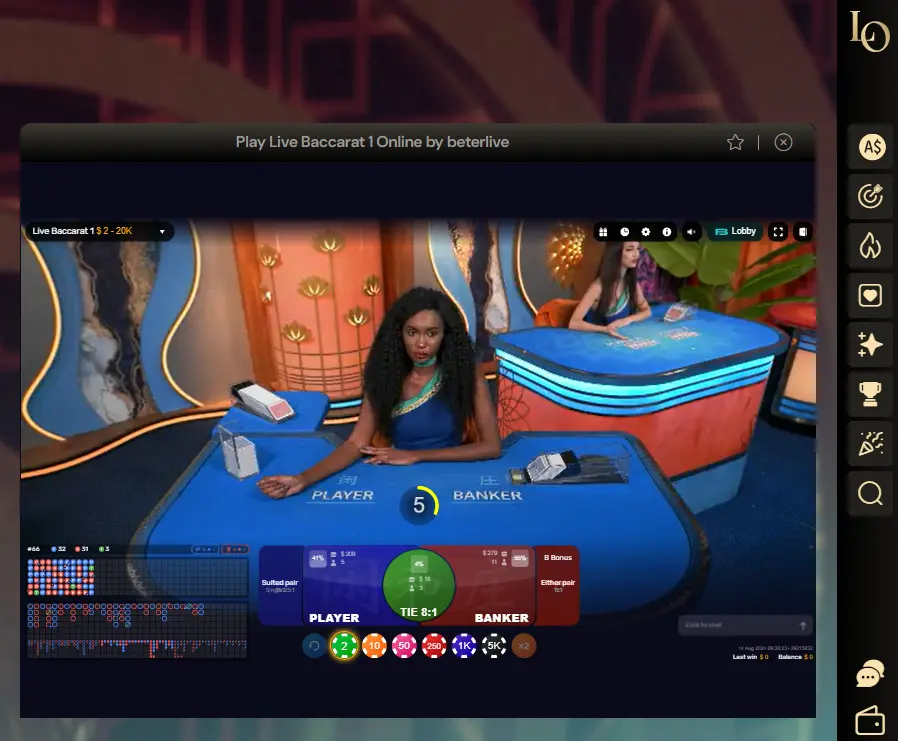 LuckyOnes Live Baccarat